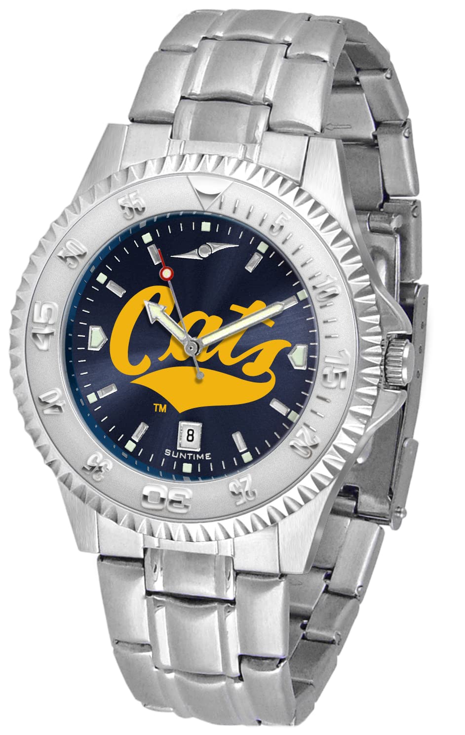 SunTime Men's Competitor 40mm Quartz Watch, 20mm Stainless Steel Strap, Anochrome Dial