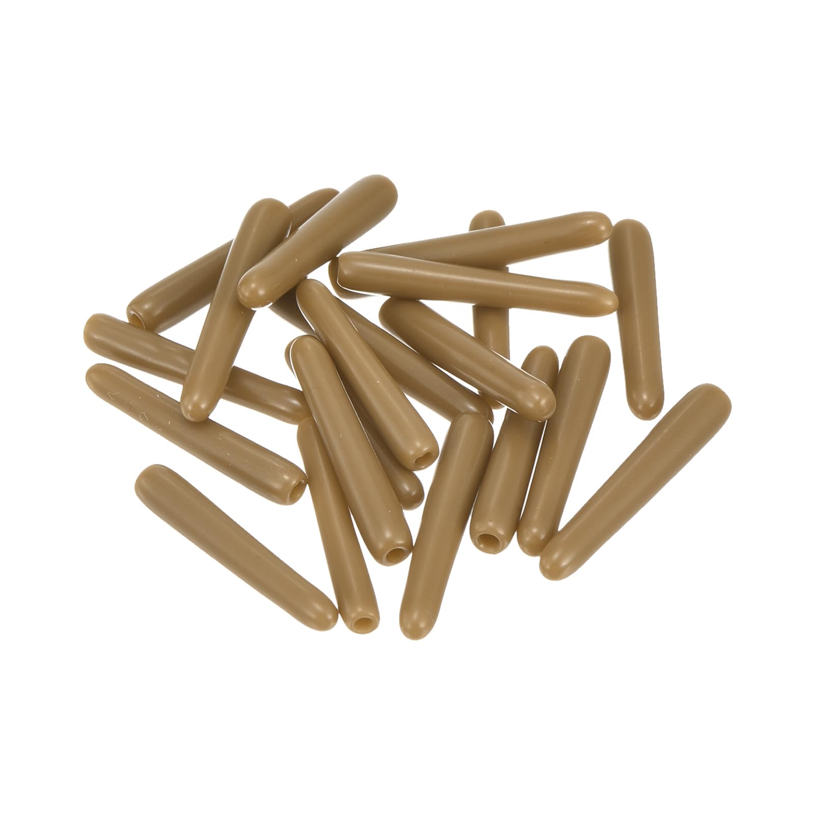 uxcell 100pcs Rubber End Caps 1.3mm ID Vinyl PVC Round Tube Bolt Cap Cover Screw Thread Protectors Light Brown