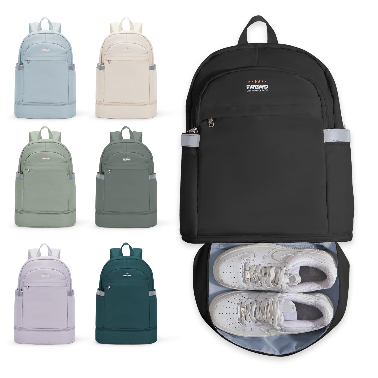 SZLX Sportrucksack für Frauen mit Schuhfach und Nasstasche Faltbarer Handgepäckrucksack Großer Reise-Laptop-Rucksack Wasserdichter Freizeitrucksack Sportrucksack Sporttasche für Schwimmen Yoga