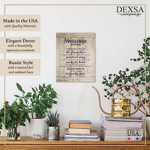 DEXSA Marriage Prayer Wood Plaque - Made in the USA - 11.75"x15" - Classy Frame Wall Hanging Decoration | Lord, Help us to Remember When we First met | Christian Family Religious Home Decor Saying