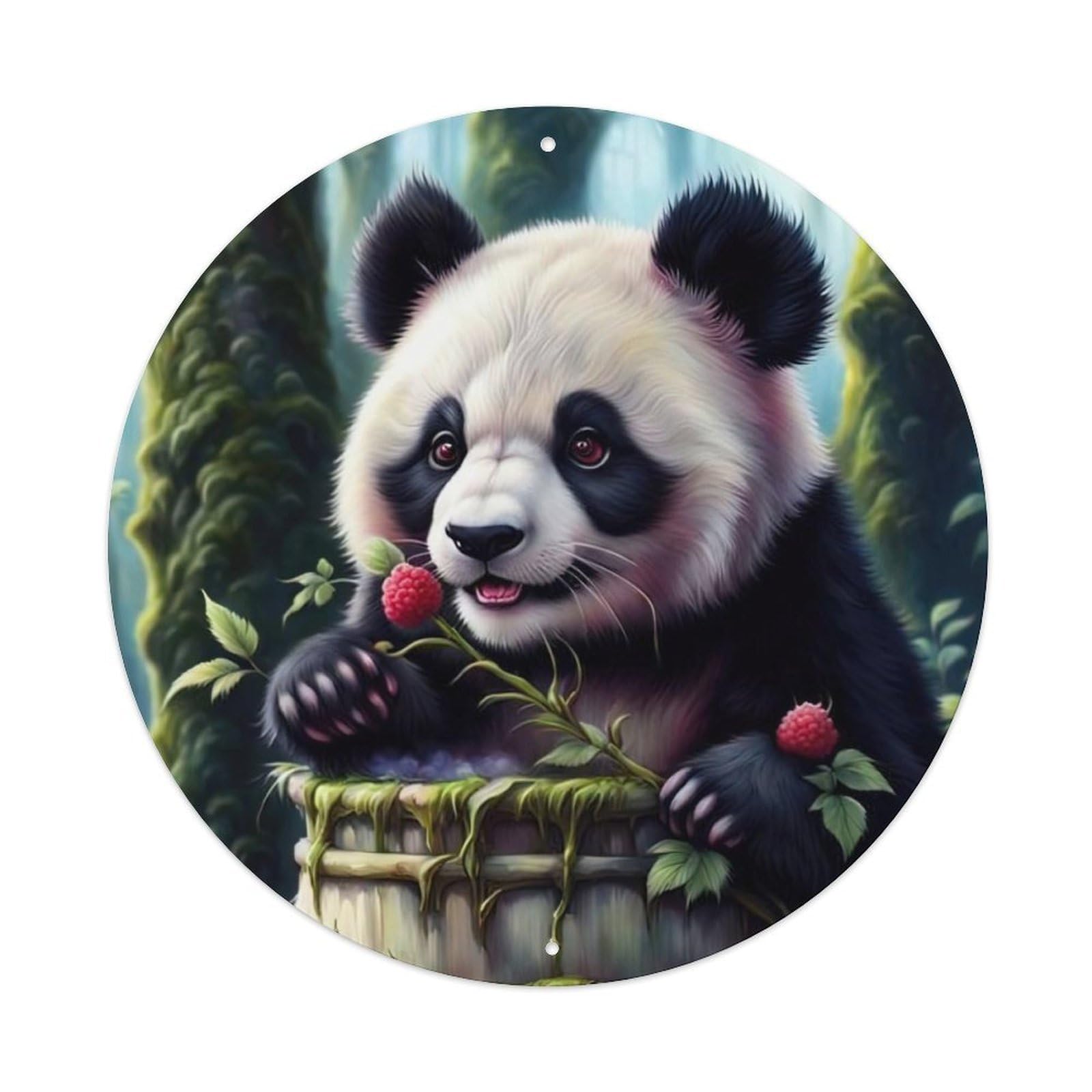 Animal Panda in Forest Metal Tin Sign