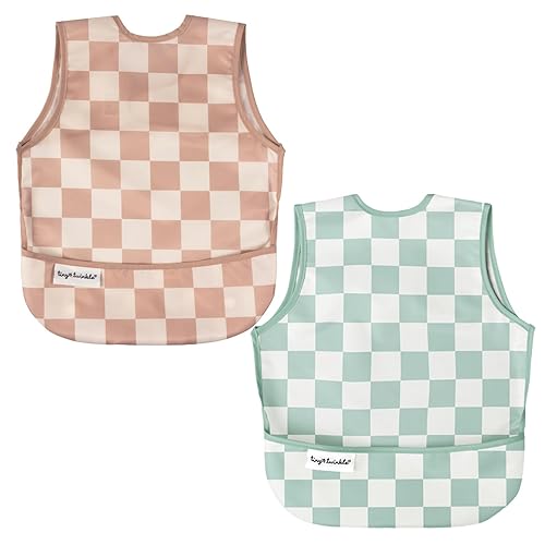Miniatura 15 de Tiny Twinkle Baberos a Prueba de Manchas para Bebés | 2 Paquete Baberos Impermeables para Niños Pequeños para Comer | Babero de Aprón para Bebé para