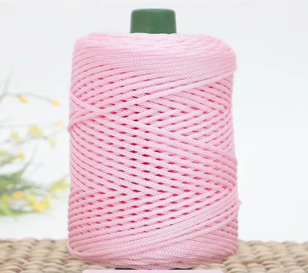 Cordón De Macramé Hilo Retorcido Cuerda De Algodón De 3,0 Mm Multicolor(Macaroon Pink)