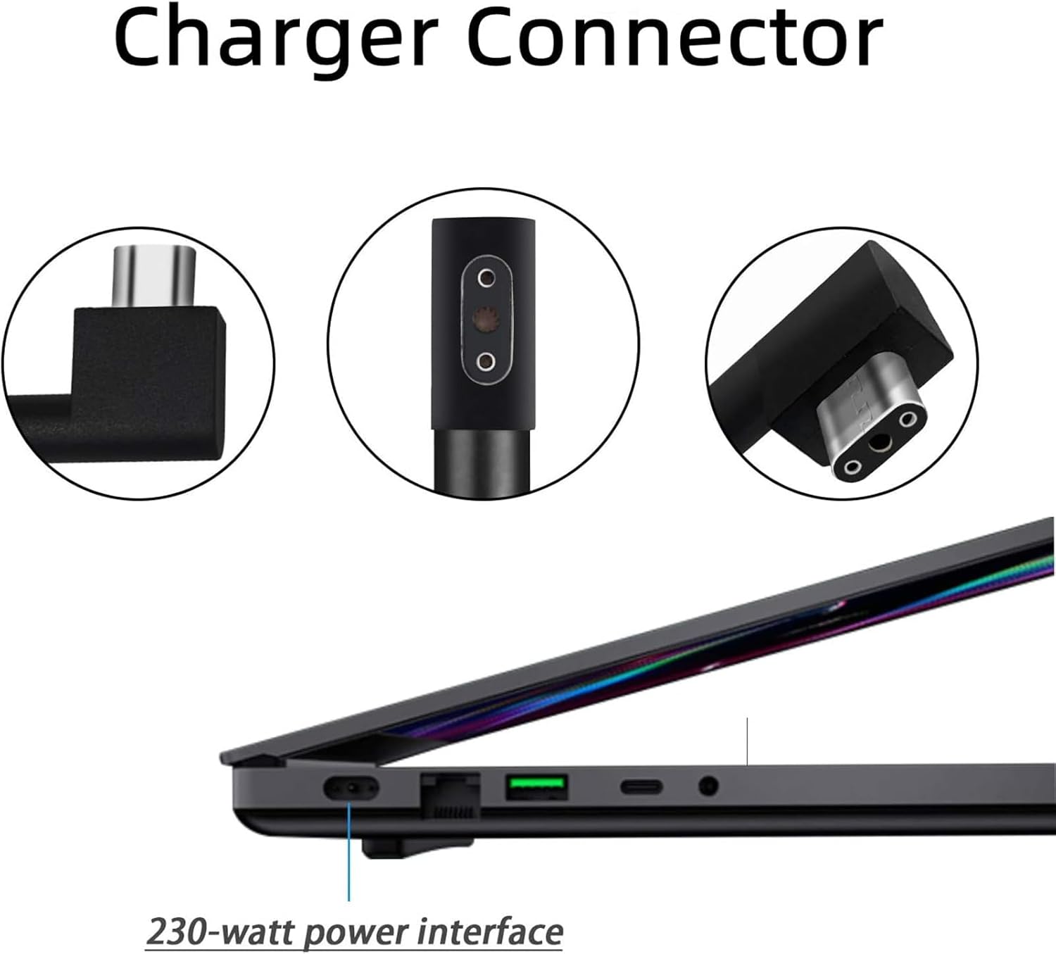 230W 19.5V 11.8A RC30-024801 Genuine Charger Fit for Razer Blade 15 14 16 17 RZ09-0248 RTX3060 RTX3070 RTX3080 RTX2070 RTX2080 GTX1060 GTX1070 Blade Pro 17/4K Gaming Laptop Power Adapter