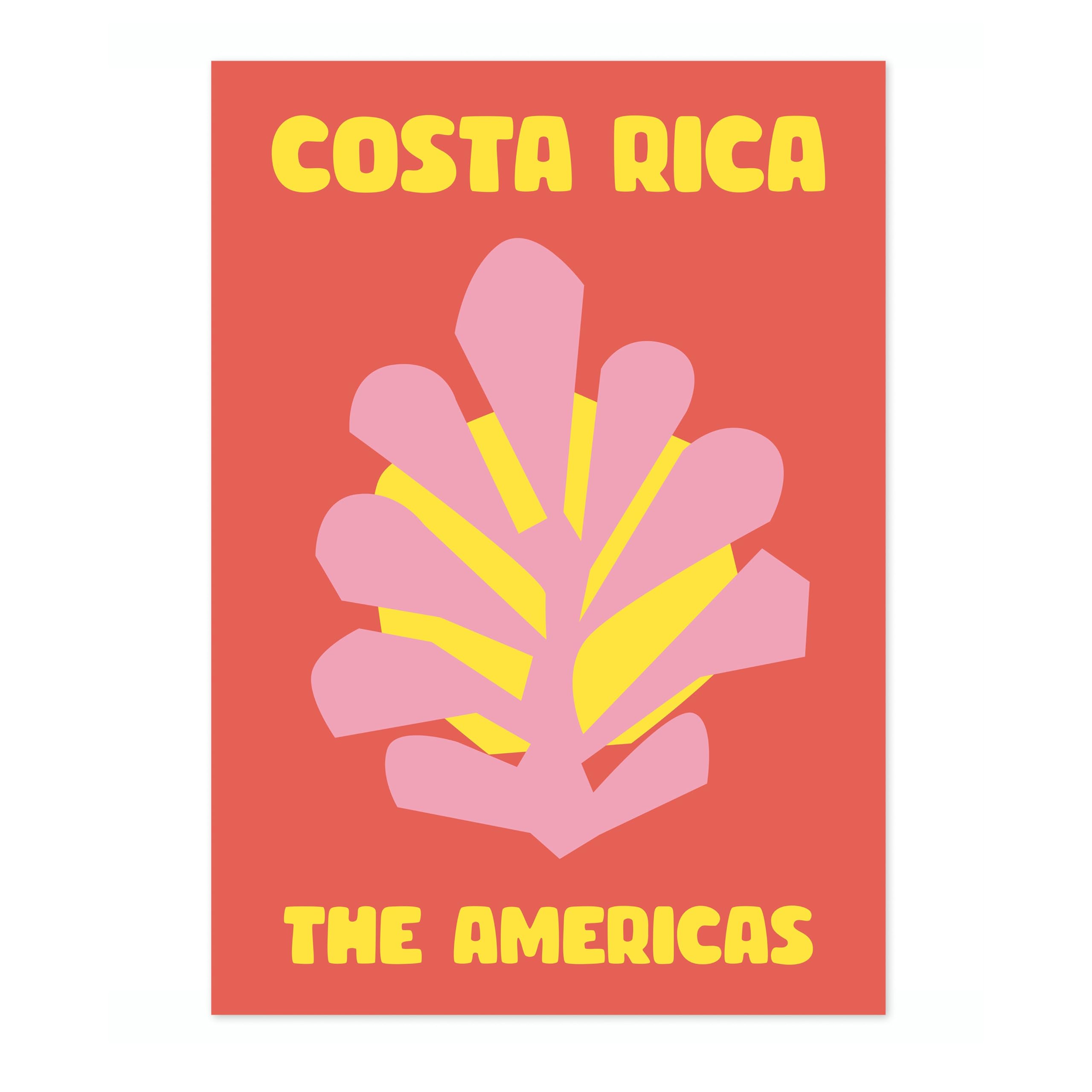 Costa Rica Travel Poster, Colourful Abstract Preppy Minimalist Room Decor Wall Art Print, Archival Matte, A3 (Print Only) - 42x29.7cm — image 1