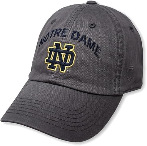 Collegiate Charcoal Team Arch Adjustable Hats (US, Alpha, One Size, ND)