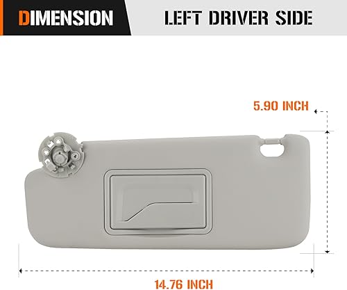 Miniatura 5 de Visera solar para Chevy Cruze 2011-2016, parasol gris del lado izquierdo del conductor de repuesto Ment 95034256, 95034253, 84126667, 84126658