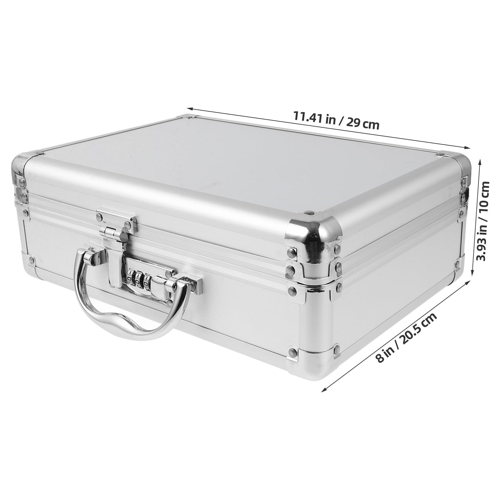 WOONEKY Maletín Rígido de Aluminio Pequeño Contraseña, Caja de Herramientas Portátil para Almacenamiento y Organización, Maletín para Mecánica y Uso en Coche, Resistente y Seguro