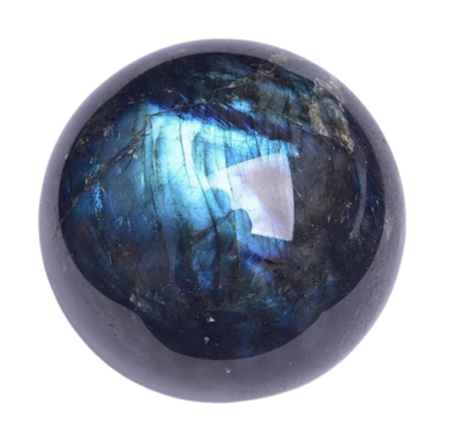 LHAOEEEYG Labradorite Stone Sphere Ball with Stand Polished Crystal Orb Sculpture Figurine for Divination Feng Shui Home Office Decorative,9-10cm