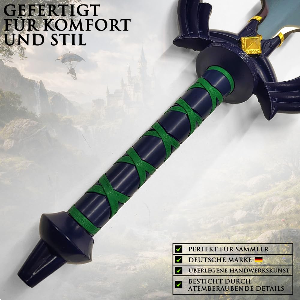 Schwert Zelda - Link Hylia Master Schwert, Zelda Sword Edelstahl mit Scheide, Metall Stahlschwert für Zelda Kostüm & Zelda Geschenk