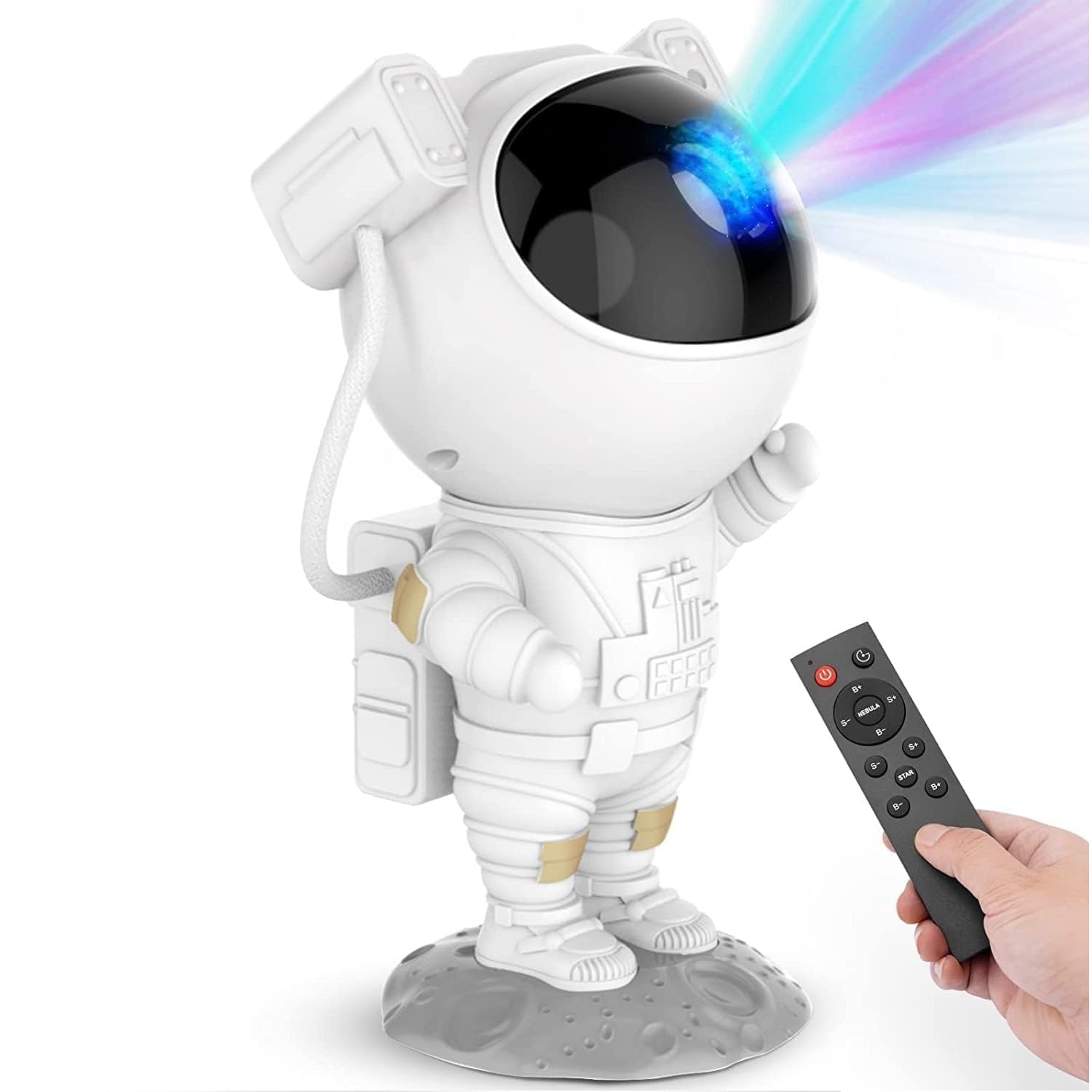 Offspring Toys Astronaut Galaxy Projector with Remote, 5 Brightness Levels, Auto-Off Timer, USB Powered, White
