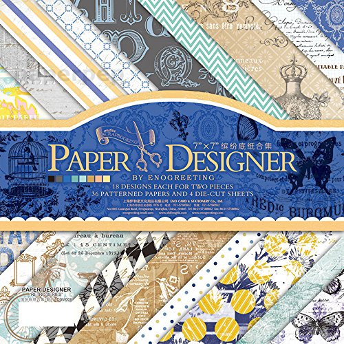 Eno GreetingPaper Pep Pattern Paper Book 7 X 7 Retro A