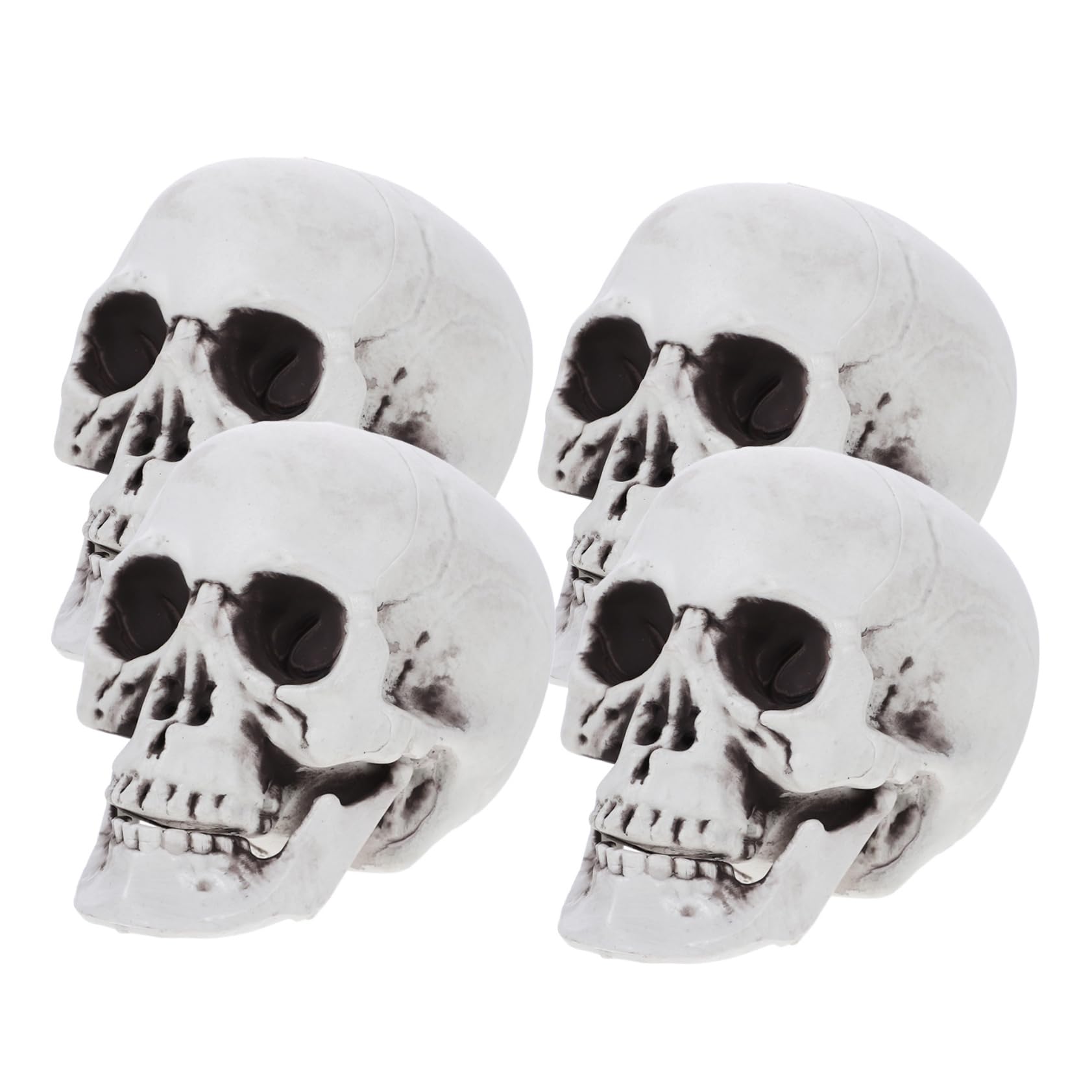 ibasenice 2 Juegos de Decoraciones de Calaveras de Halloween Calaveras de Plástico para Fiesta Accesorios de Esqueleto Accesorios de Calavera para Casa Fantasma 4 Piezas