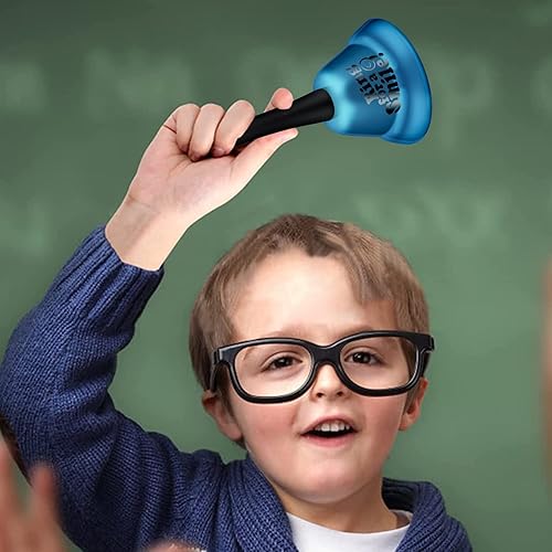 Miniatura 7 de Campana de mano de metal azul – Campana de aula de 5.3 pulgadas para escuelas, oficinas, hoteles