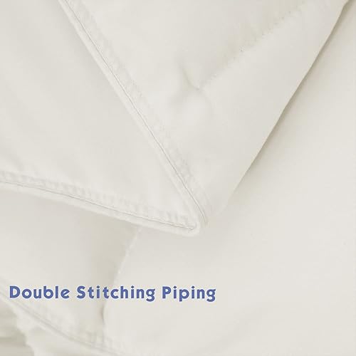 Vista 6 de HIG Juego de edredón de relleno alternativo, 3 piezas, matrimonial/queen, reversible, toda estación, 2 fundas decorativas, pestañas de esquina