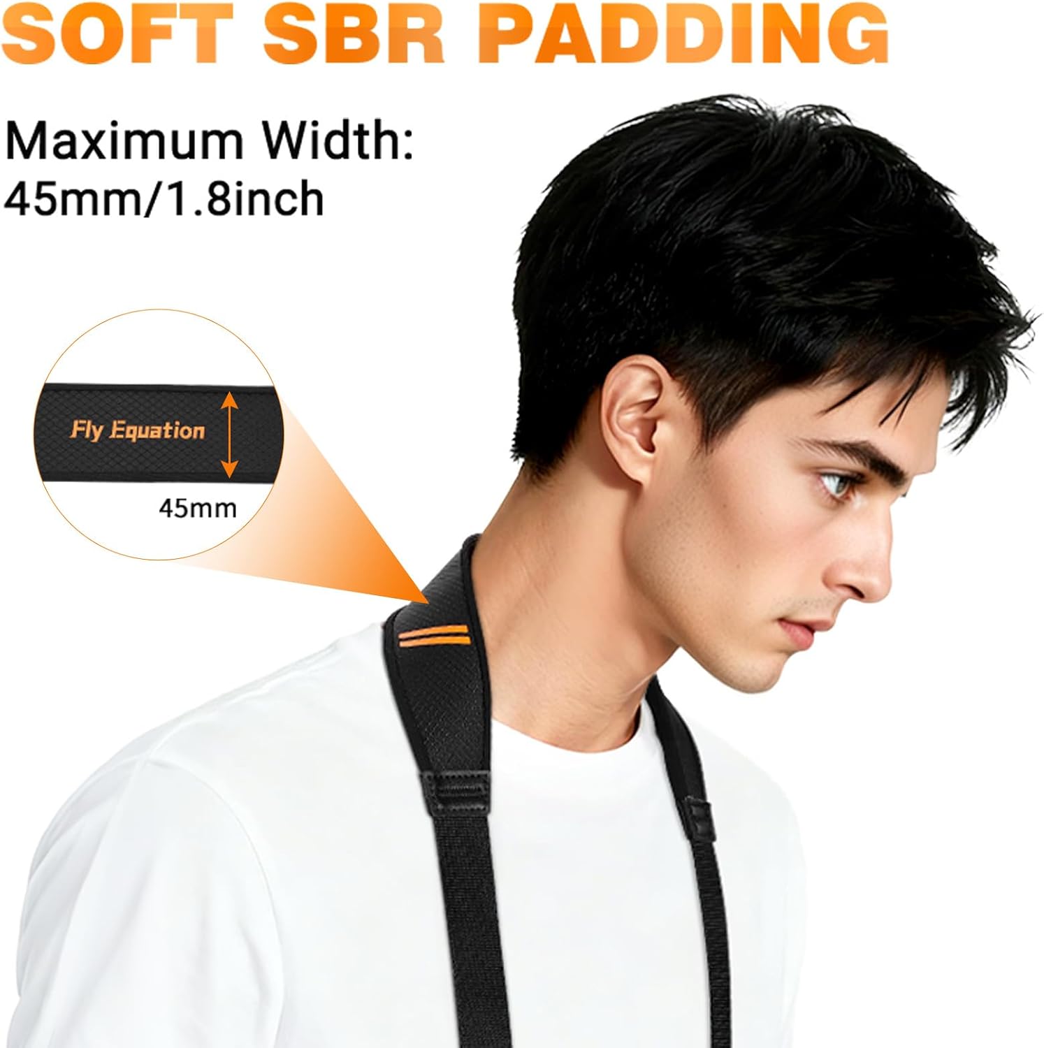 Camera Shoulder Strap Quick Release and Connection Wide Camera Neck Straps Long for Photographers Adjustable for Nikon Canon Sony Olympus DSLR Camera Black