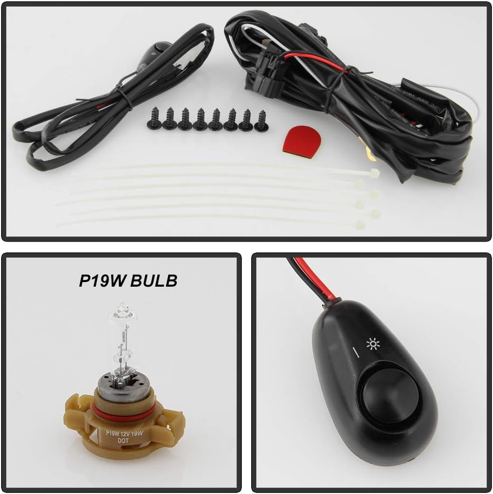 ACANII - For 2007-2012 Ford Escape Bumper Fog Lights Front Driving Lamps w/Switch Assembly Driver & Passenger Side