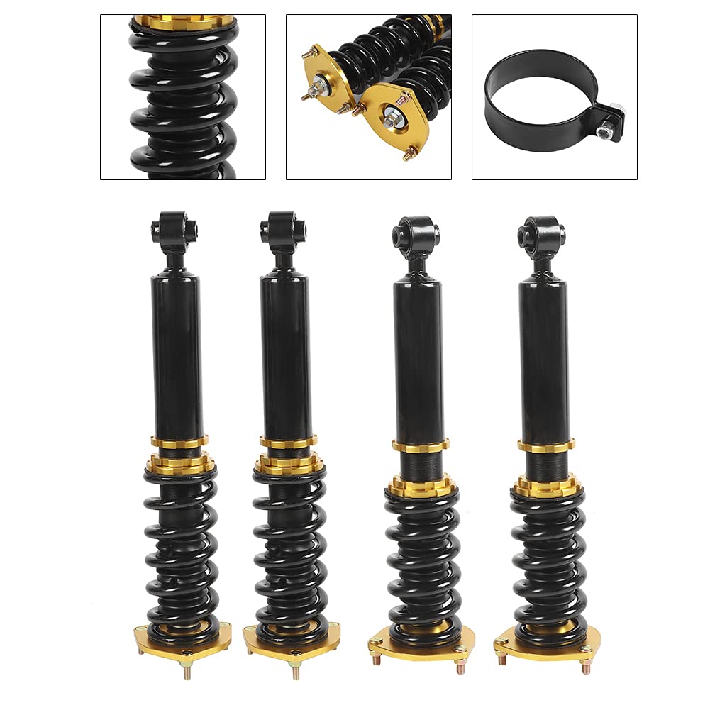 4 szt. Amortyzator Amortyzator Zestaw do Obniżania Zawieszenia Coilover Pasuje do Supra Base Hatchback 2D 3.0L 86-92 z regulacją Wysokości Regulowany Przód Tył w Zestawie a Jest to w Pełni