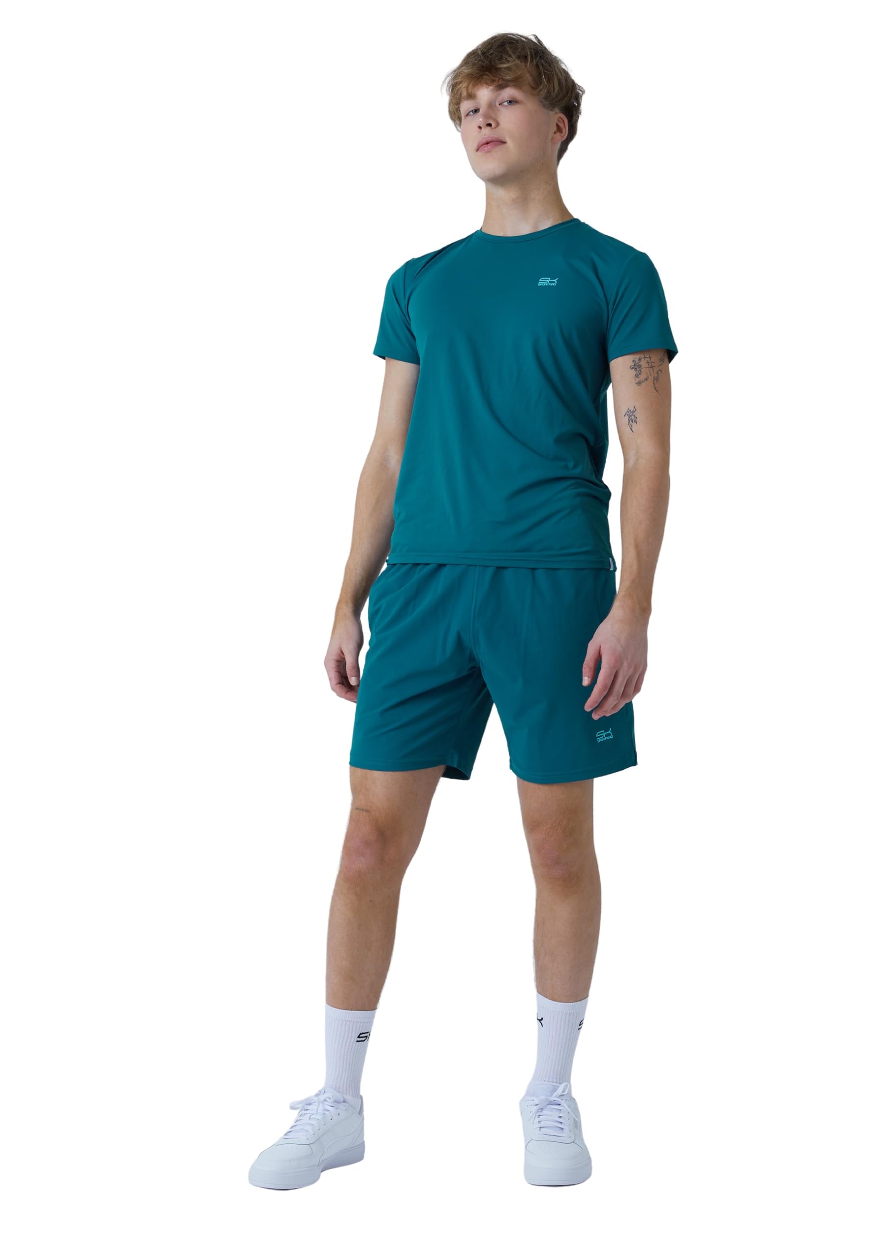 Sportkind Pantalones cortos de tenis para hombre y niño, regular, ultraligeros, muy elásticos, transpirables, protección UV