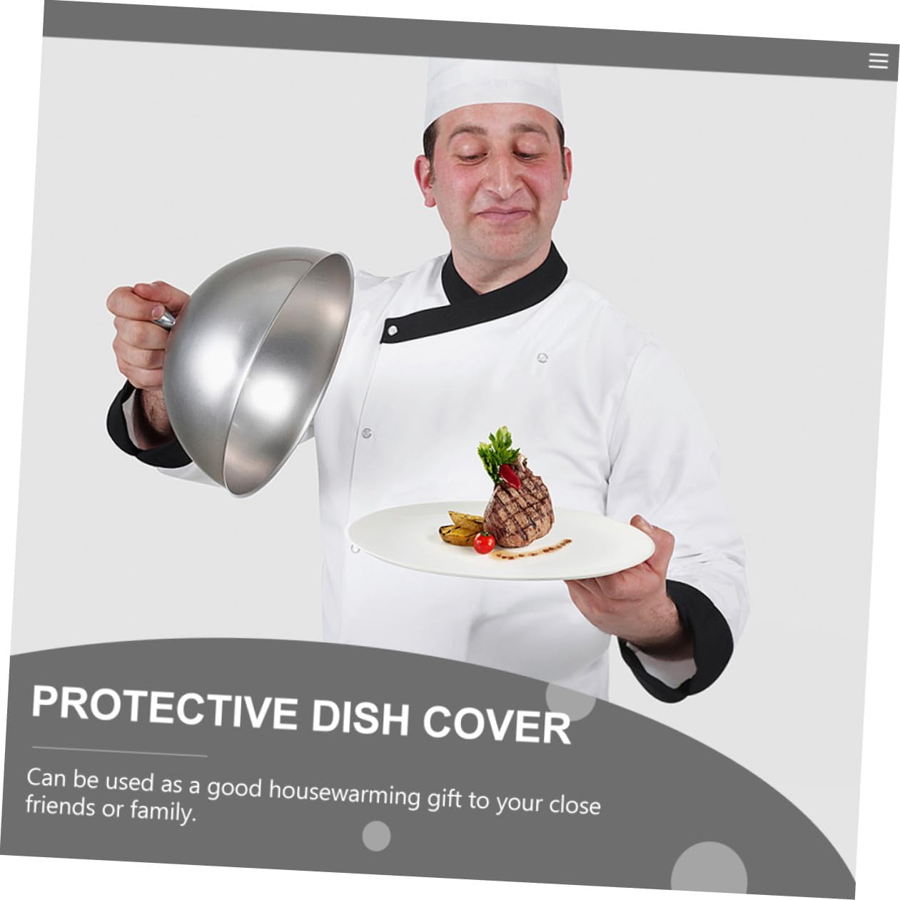 BESPORTBLE Stainless Steel Steak Cover Oilproof Food Dome 26cm Protective Household Kitchen Gadget for Grill and Griddle Plate Use