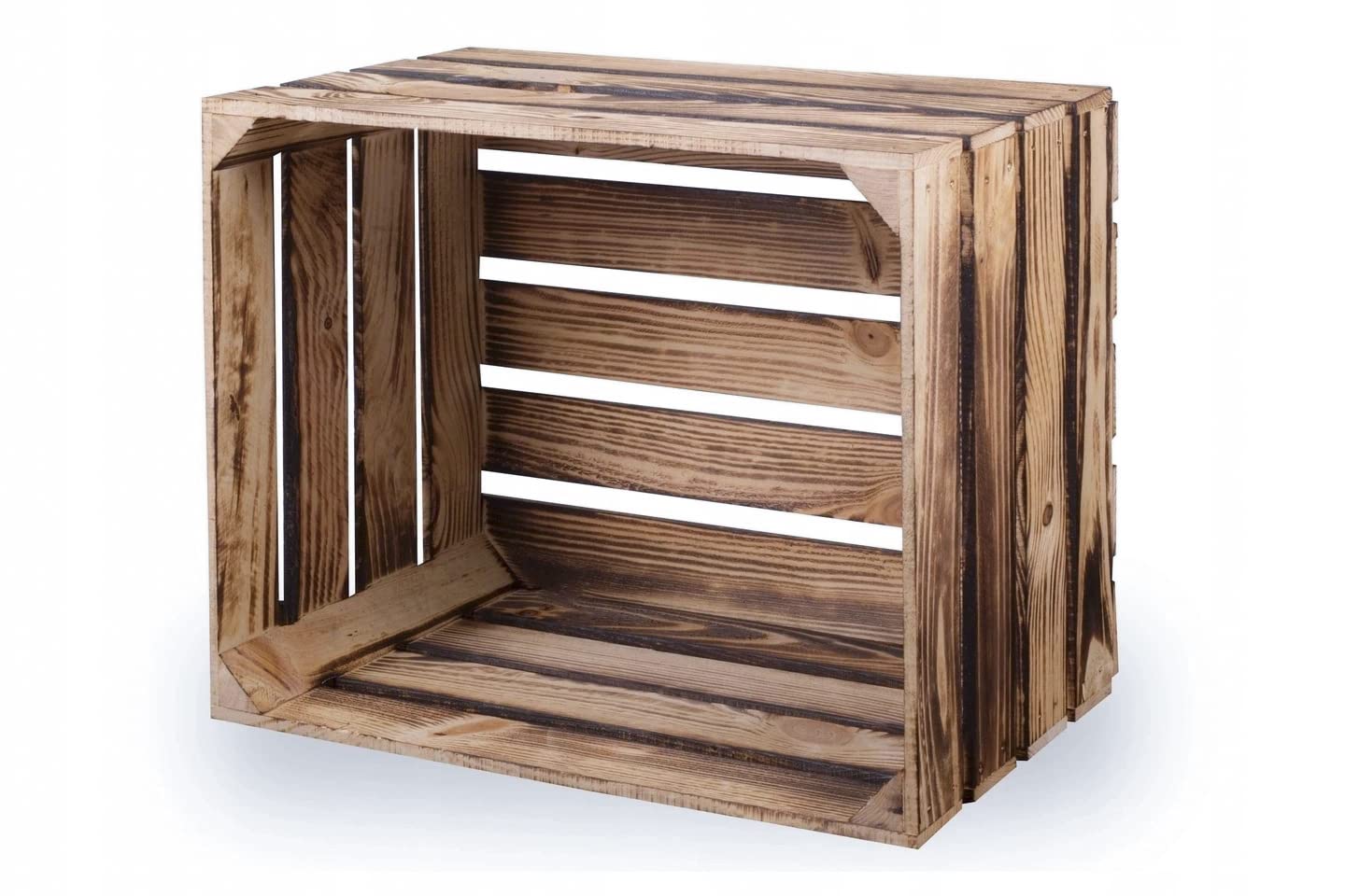Cassetta per frutta in legno fiammata 50 x 40 x 30 cm
