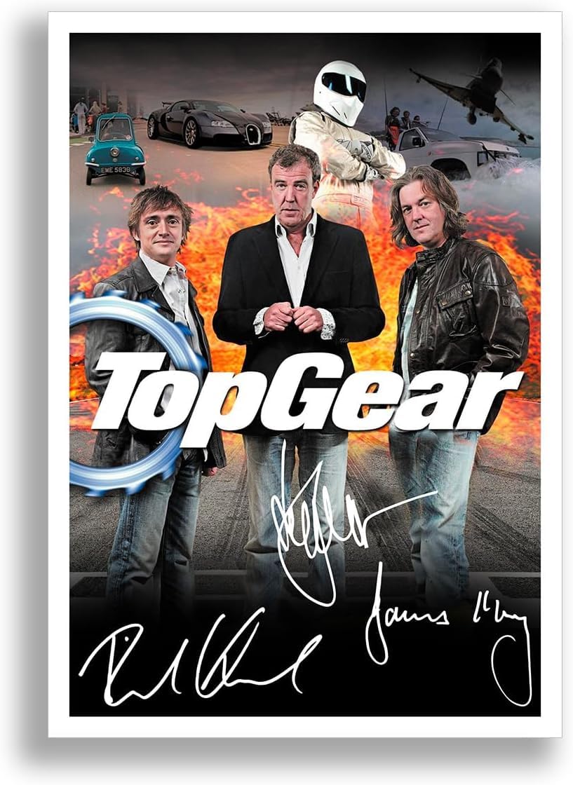 Mounted Gifts A4 Poster Only Top Gear Cast Signed Autograph A4 Poster Photo Bbc Tv Show Series Season Framed Memorabilia Gift Jeremy Clarkson Richard Hammond James May (A4 Poster Only)