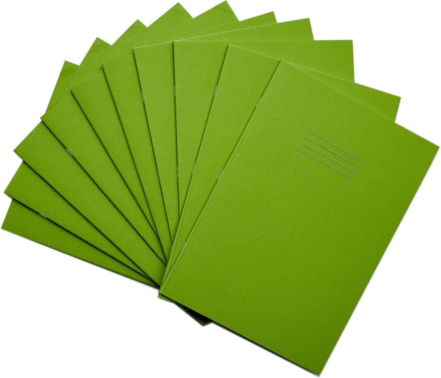 Rhino A4 Exercise Books, 48-Page / 8mm Lined with Margin Paper Notebook, 100-Pack, Office & School Stationery Supplies, Light Green — image 1