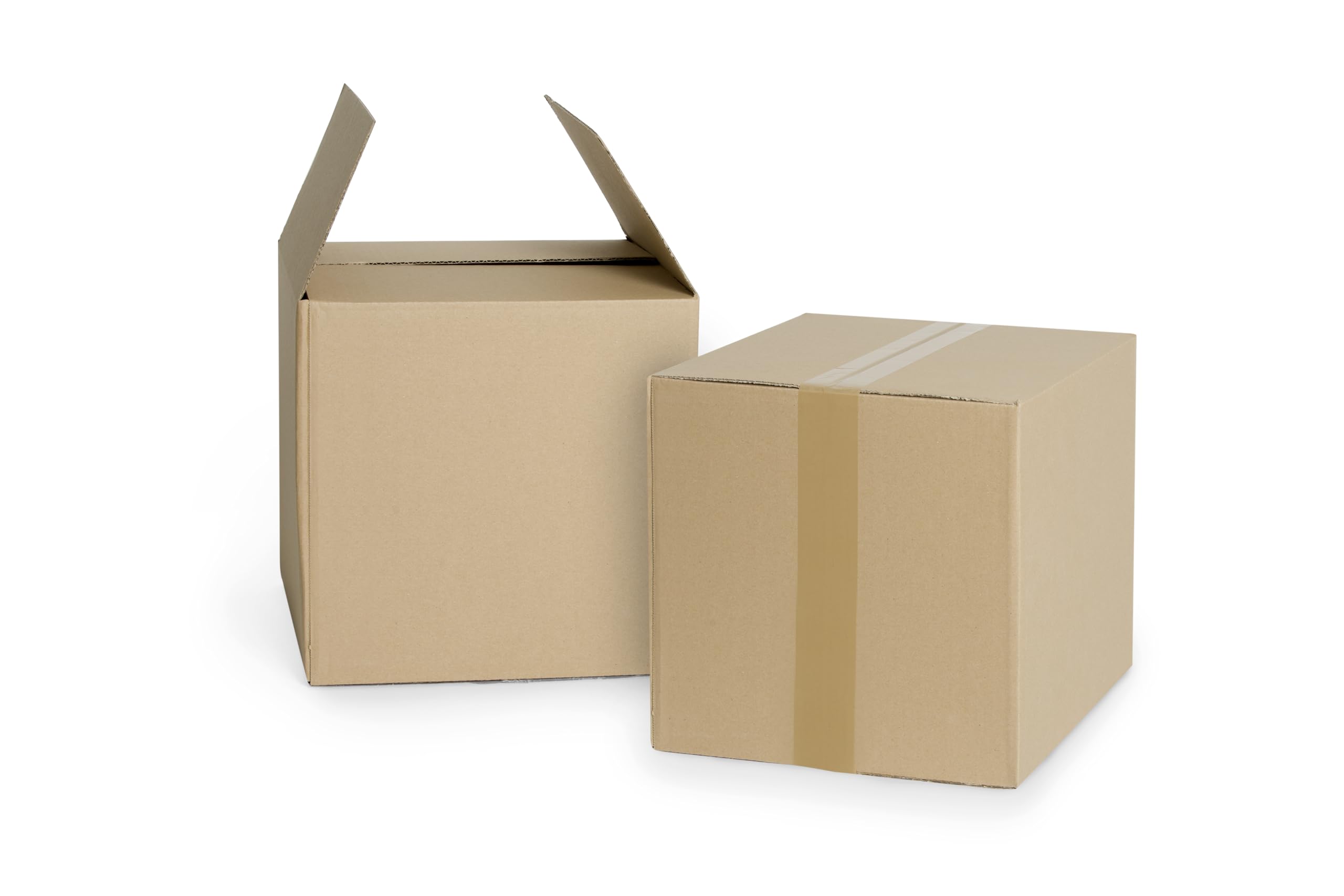 50 Stück Faltkarton 400x400x400 mm Versandkarton E-commerce Karton 1-Wellig 400G Braun Kartonage Verpackung Postkarton Versandschachtel Paket Päckchen