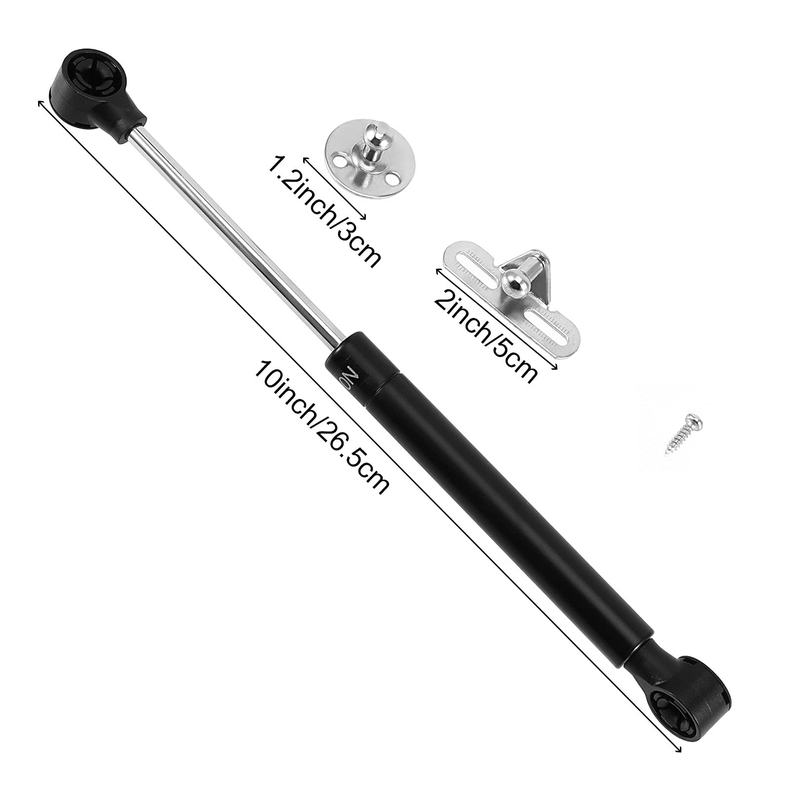 Gasdruckfedern, 100 N/11,3 kg, 25,4 cm, sanft schließende Gasdruckfeder, hydraulische Unterstützung, Schrankscharnier für Küche, Schrank, Schwarz, 12 Stück