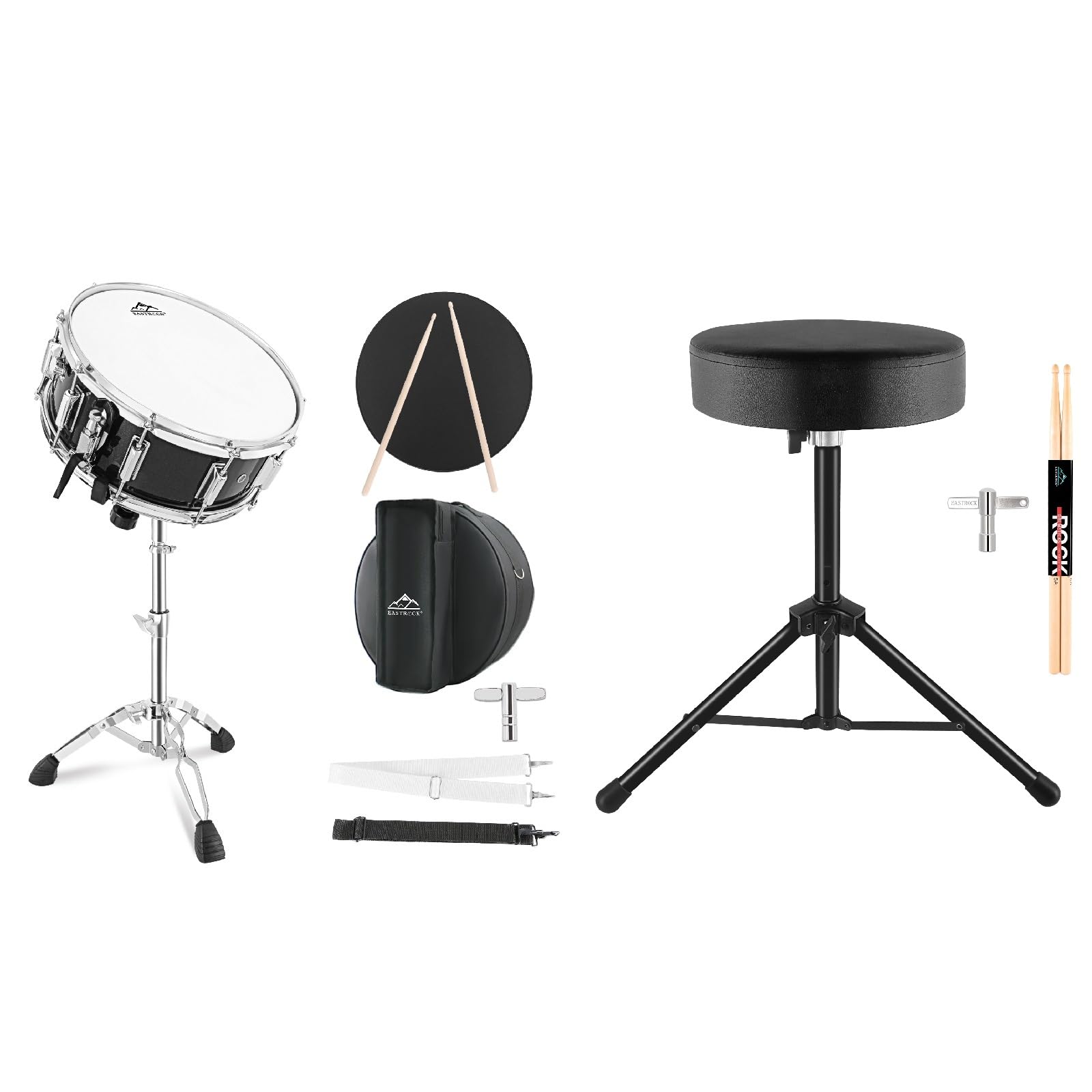 Amazon.com: EASTROCK Snare Drum Set 14X5.5 Inches with Stand,Bag