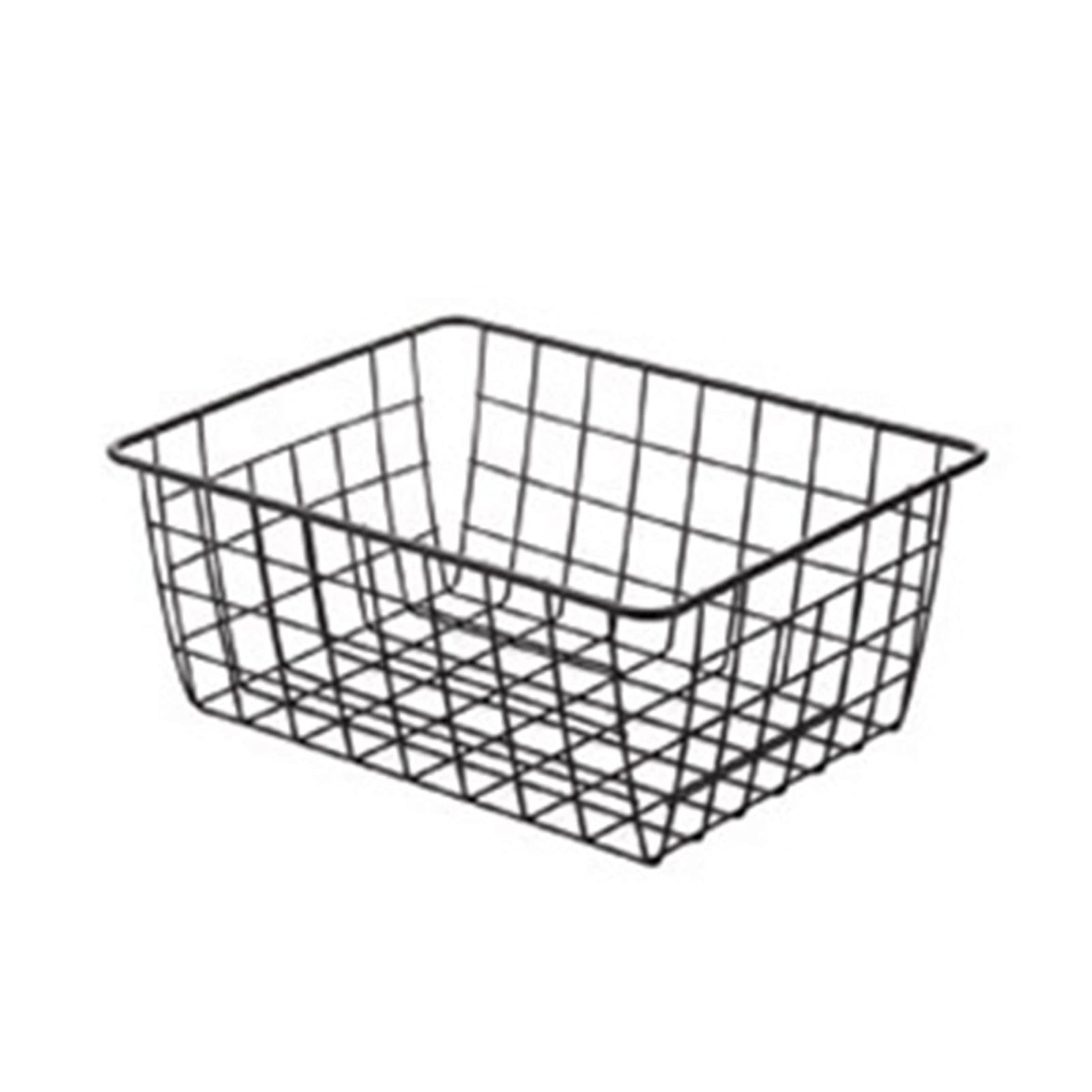 Panier de rangement métallique noir ajouré pour une aération optimale