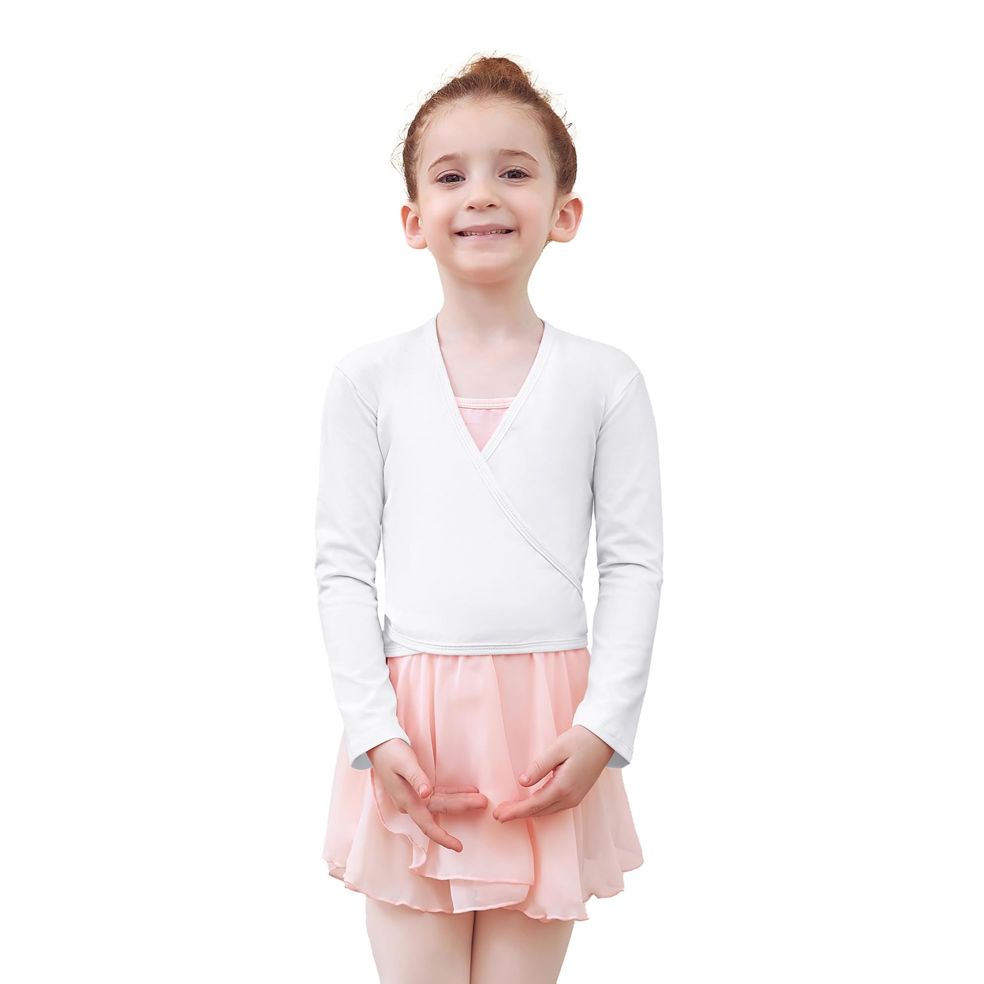 Ballettjacke Mädchen Kinder Langarm Ballett Wickeljacke Baumwollstoff Wärmende Tanz Ballettjacke Gymnastik Ballettkleidung für Mädchen Damen