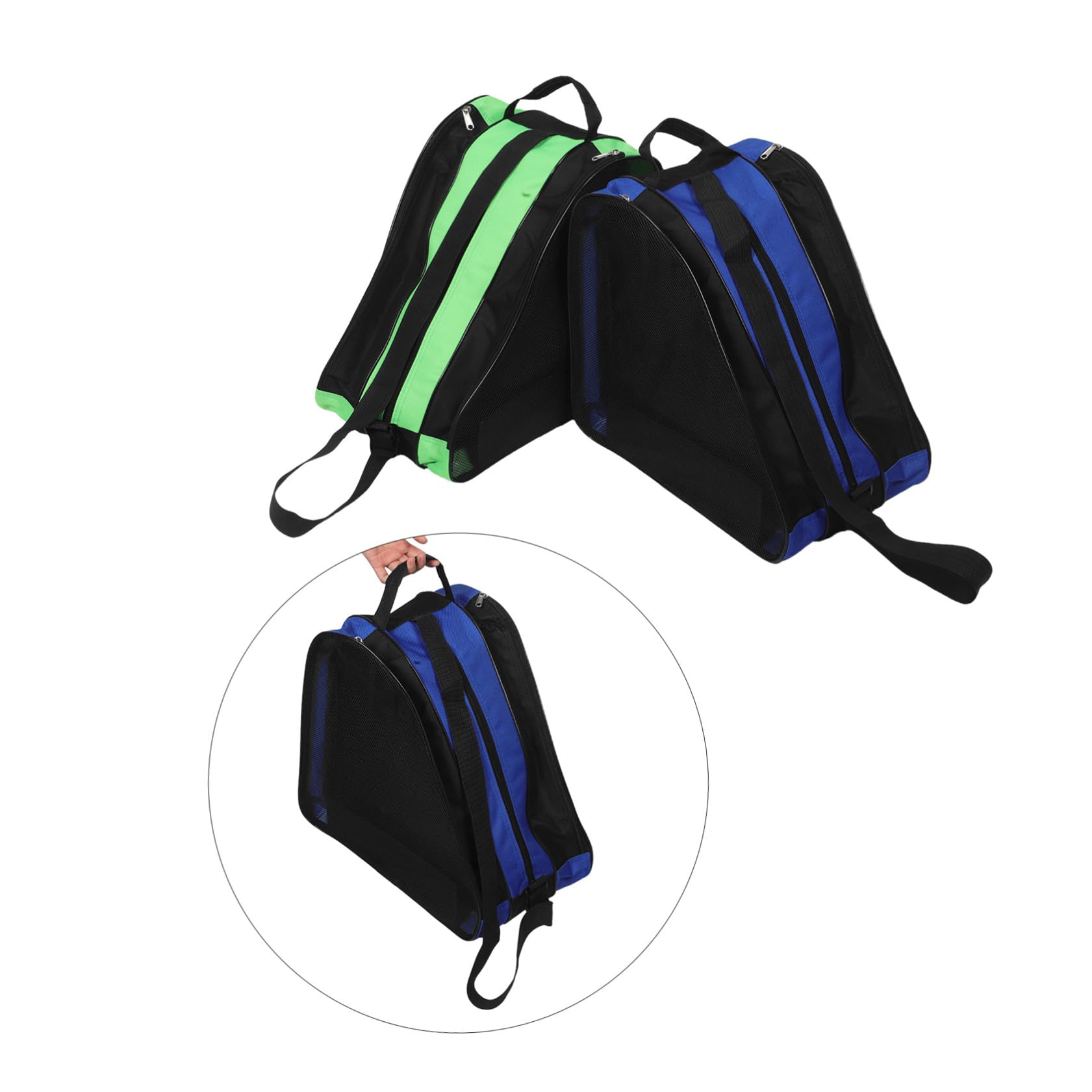 SEWACC 2 Piezas Bolsa para Patines de Ruedas Compartimentos Organizadores y Correa Ajustable, Tela Oxford Resistente al Agua para Patinaje al Aire Libre