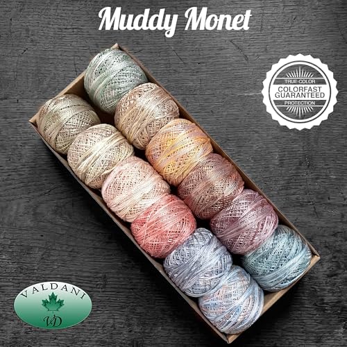 Image of Valdani Pearl Cotton Sz 8 | Muddy Monet | 74 Yds /Ball