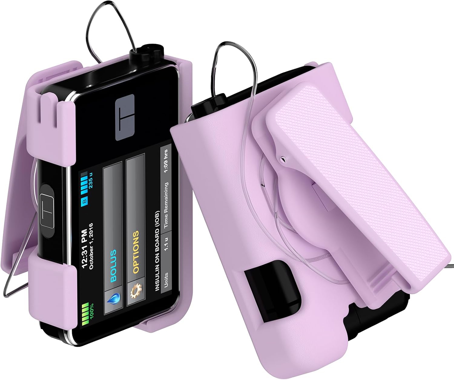 Tandem Tslim X2 Pump Case, t Slim X2 Pump Case with 360° Rotatable Clip, Black Durable & Sturdy Accessories, Insulin Pump Holder for t:Slim, t:Slim G4-Purple