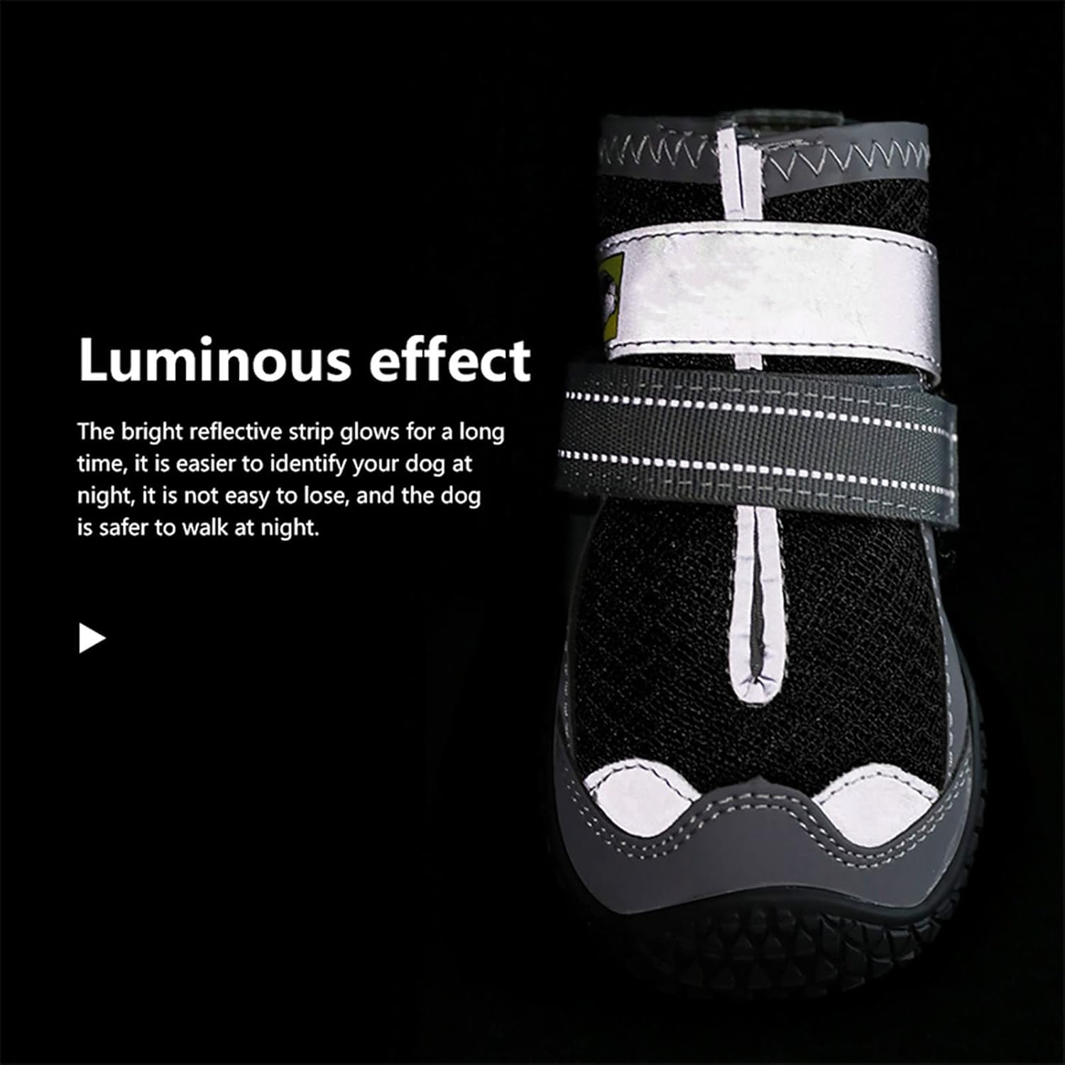Pet Shoes Mountain Soles Dog Boots with Non-Slip Rubber Reflective Straps for Walking Running All Weather Neoprene Paw Protector