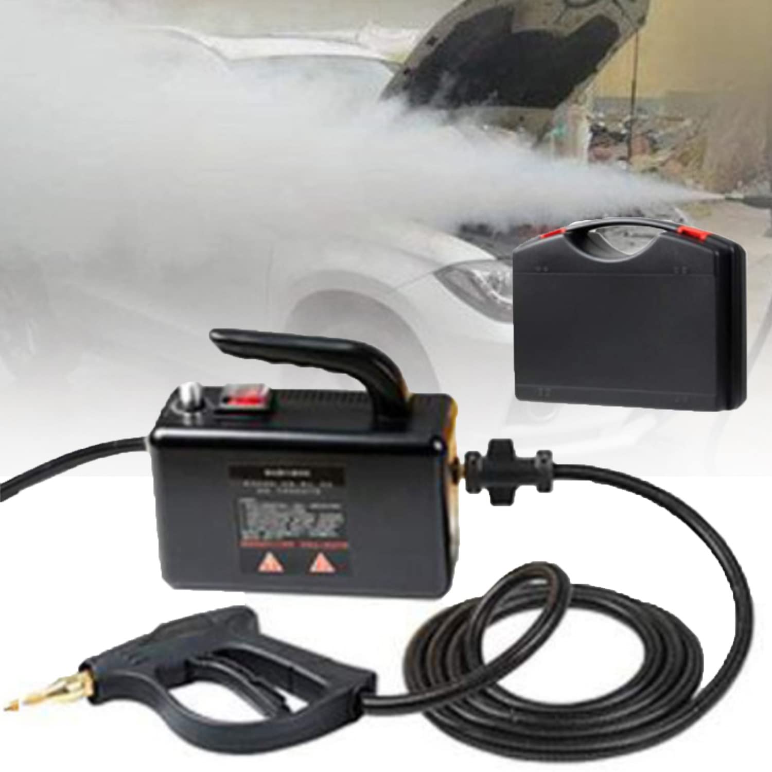 Limpiador de Vapor de Alta presión Máquina de Limpieza a Vapor portátil de Mano Bombeo automático para Muebles de baño de Cocina Asiento de Detalles de Coche,Black-110v