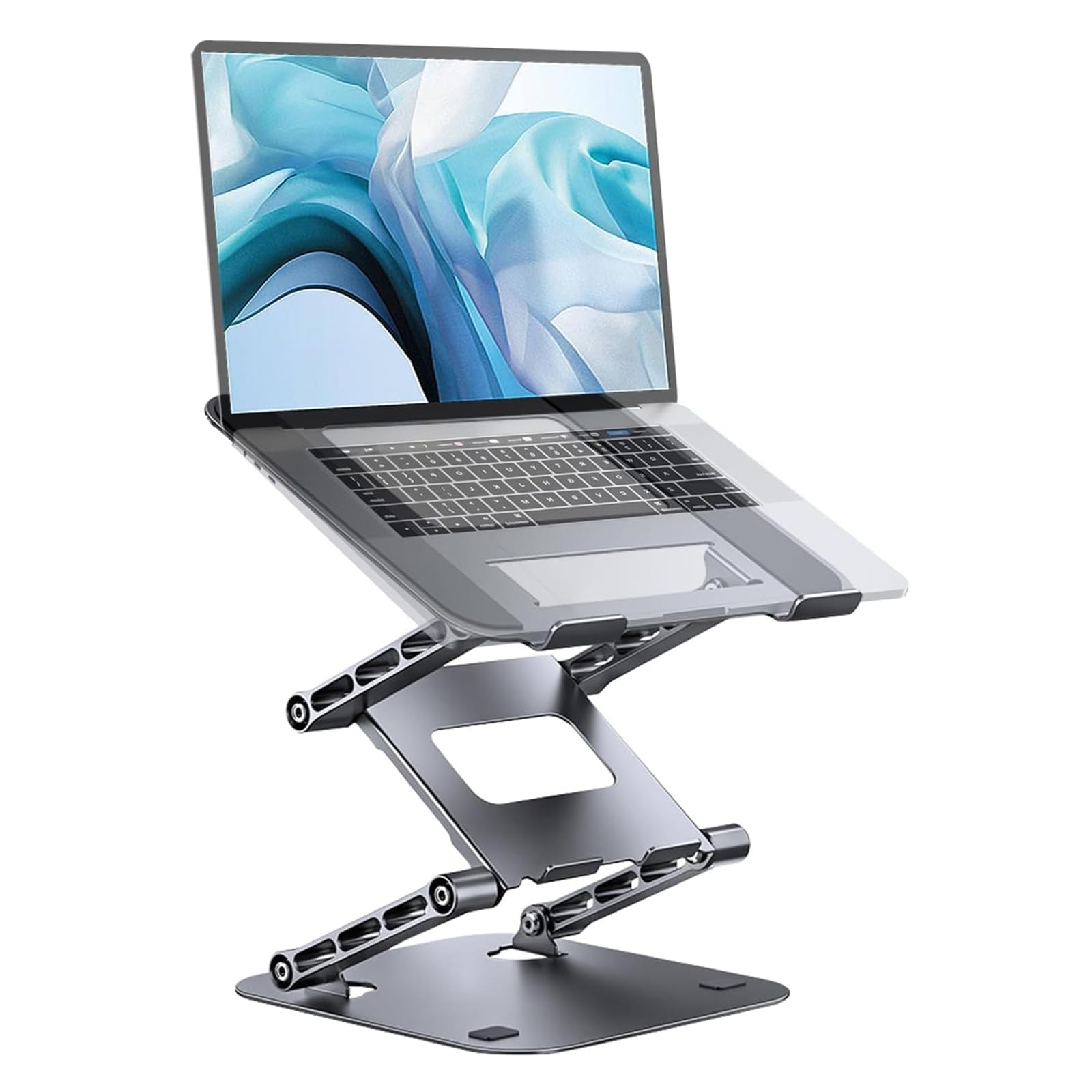 Podstawka na laptopa, ergonomiczna podstawka na laptopa, składana podstawka na laptopa o trzech poziomach, stalowa, wytrzymuje 4 kg, do czytania i łatwego przenoszenia,o przekątnej 10-17,3 cala