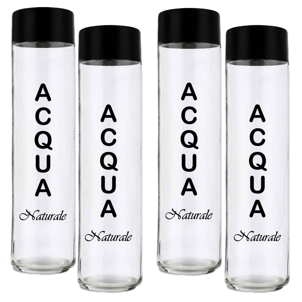 Botellas de cristal para agua, 750 ml, cilindro – Juego de 4