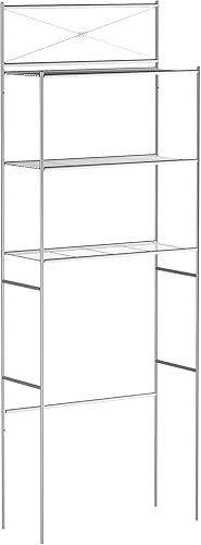 Zenna Home Over the Toilet Storage Shelf Space Saver, Behind Toilet Bathroom Organizer and Storage, Metal Bathroom Organizer with 3 Shelves, Satin