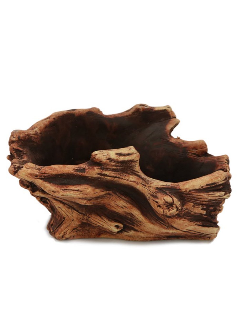 Dahlia Driftwood Stump Log Concrete Planter/Succulent Pot/Plant Pot, 8.2L x 5.9W