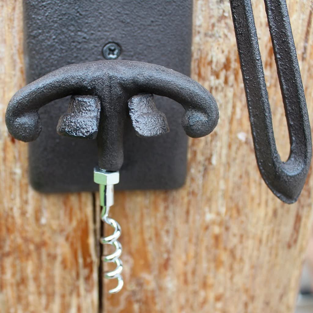 Korkenzieher im europäischen Stil Gusseisen Weinöffner Vintage Handwerk Dosenöffner Große Wandbehang Exquisiter Flaschenöffner