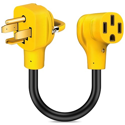 Cable adaptador de alimentación RV NEMA 14-30P macho a 14-50R hembra 125250V 30A 12 pulgadas, enchufe adaptador eléctrico resistente con indicador