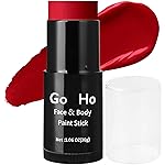 Go Ho Cream-Blendable Red Face Paint Stick (1.06 Oz),Full-coverage Red Body Paint Makeup for Adults Children Halloween Cosplay Clown Devil SFX Makeup,Waterproof Red Makeup Stick