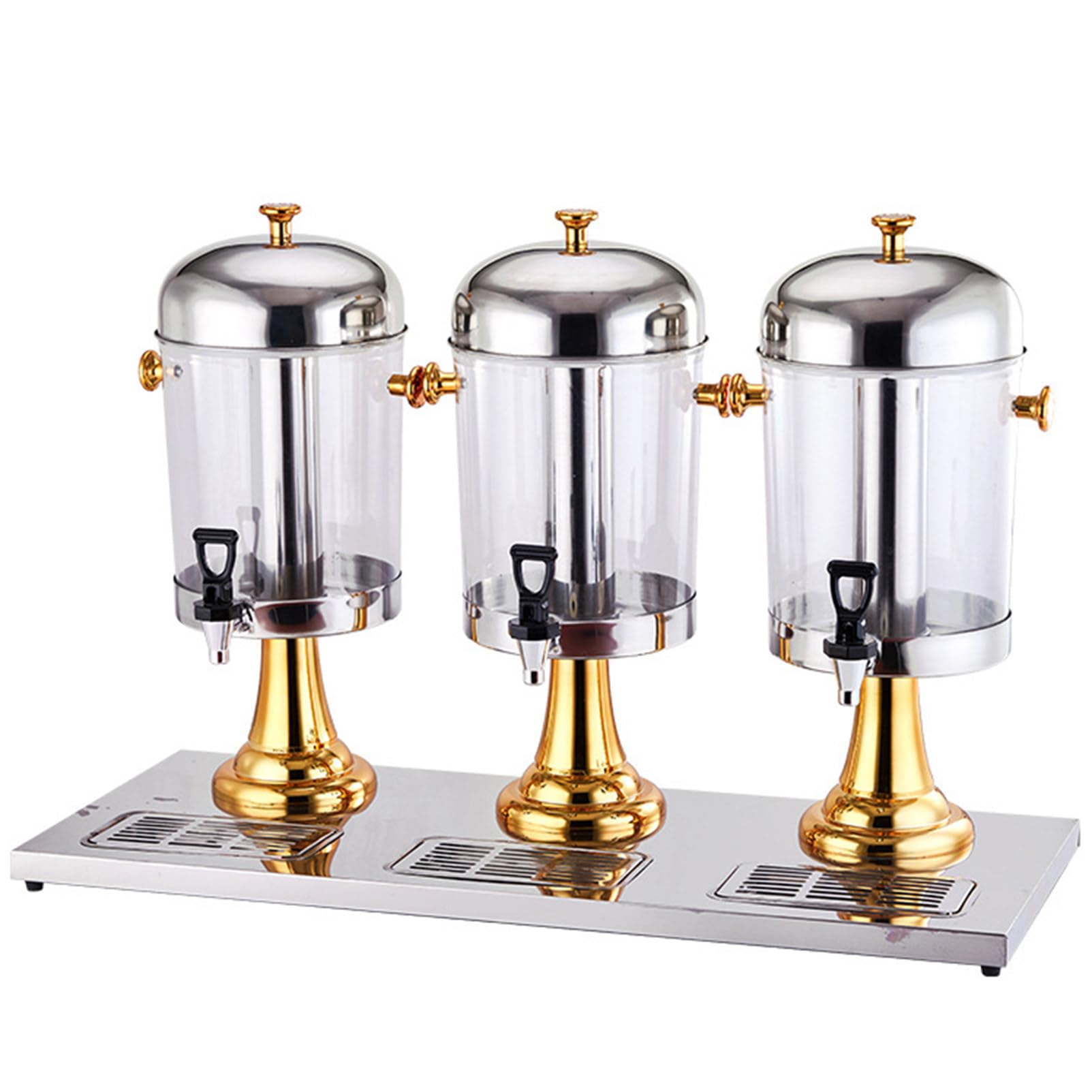asdchZen Drink Dispenser With Ice Container And Stand, Cold Beverage Dispenser Machine With Spigot For Parties Buffet Catering,Gold-24L