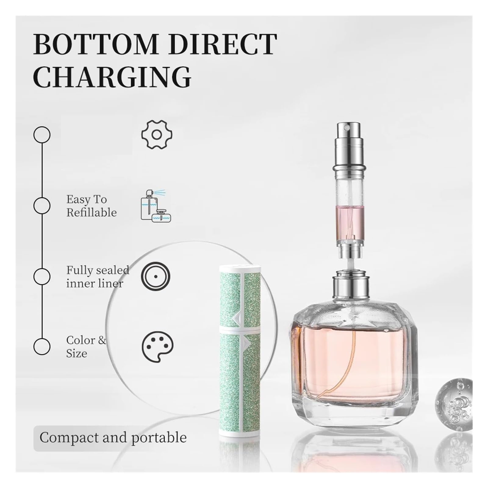 Frasco de perfume de cuero Mini botellas de atomizador perfume cuero PU 5 ml