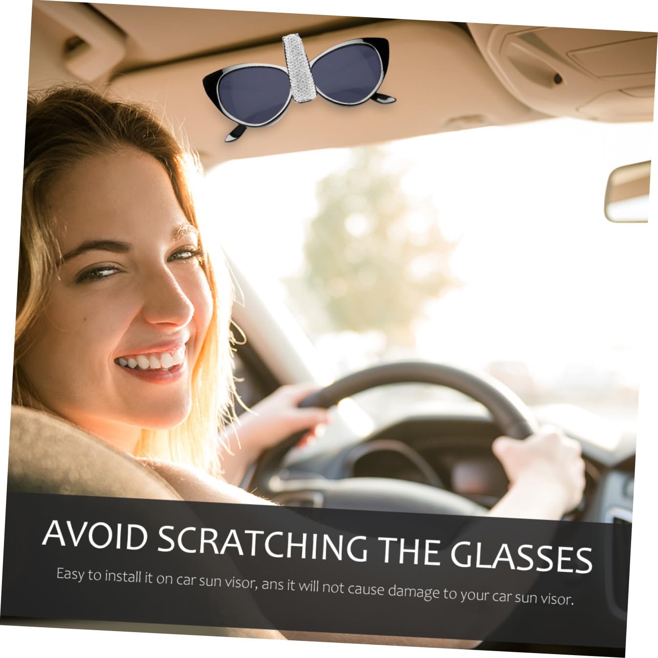 Accessori per Auto Pulsante di Accensione Strass Anello e Supporto per Telefono Girevole