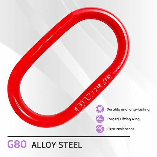 Miniatura 2 de Correas de elevación con ganchos, 5 pies, capacidad de 4400 libras, paquete de 2 correas de poliéster, correas de aparejo moradas para motores, grúas