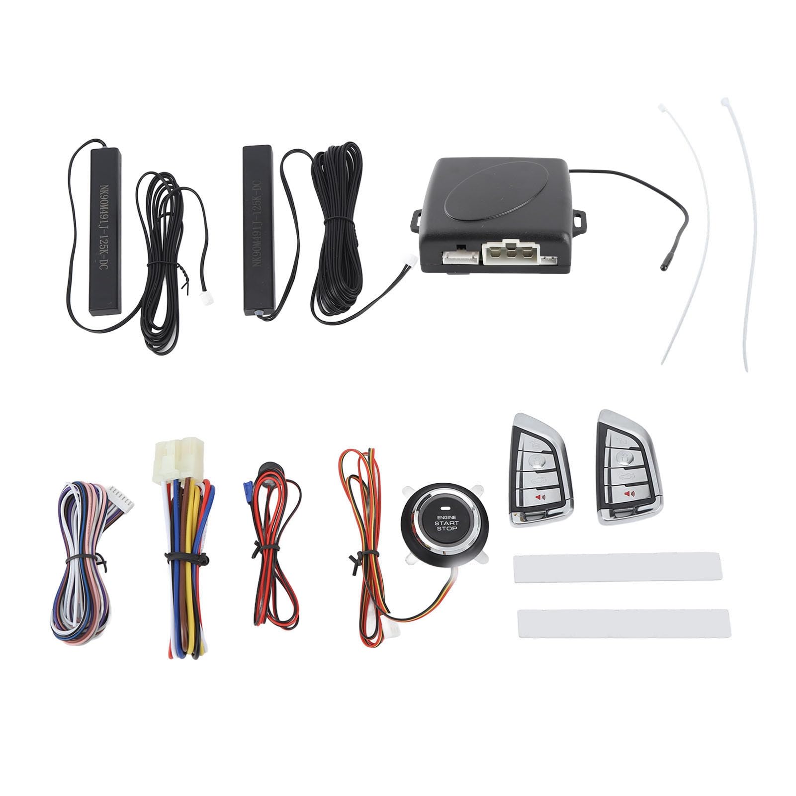 de Alarma para Coche DC12V con Bluetooth, Control Remoto Inteligente, Kit de Entrada sin Llave con un botón, Seguridad antirrobo Universal para vehículos de de 12 V, liberación (Sin Bluetooth)