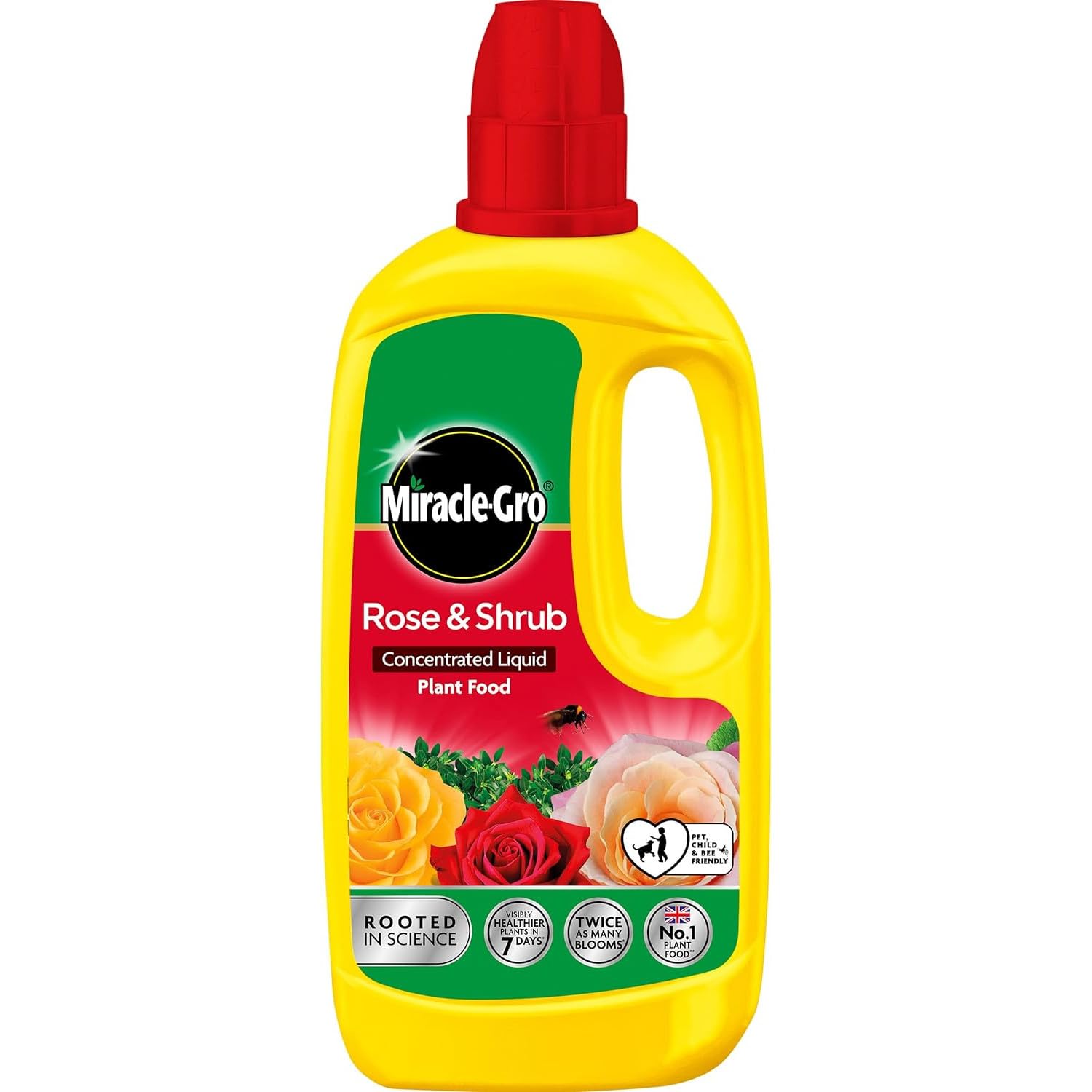 AMK® Miracle Gro Rose & Shrub Concentrated Plant Food Liquid Feed Fertiliser 800ml More Blooms Healthier Plants